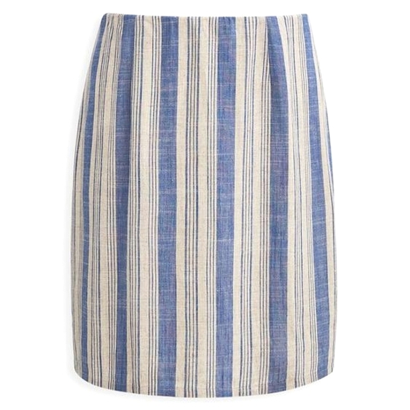 ๐2xHP๐ NWT Torrid Mini Linen Blue Striped High Waisted Skirt ๐ฉต sz 4 - Picture 6 of 8